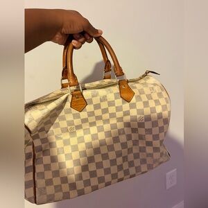 Checkered Handbag with Brown Accents GUCCI BAG